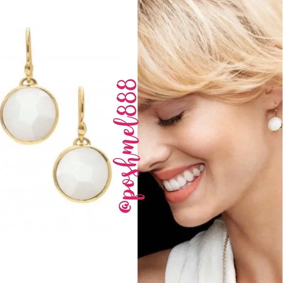 Stella & Dot | Retired Isla White Delicate Drop Dangle Earrings - Picture 3 of 10